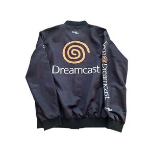 Sega Dreamcast Coat Chalk Line Satin Jacket Size XL Rare